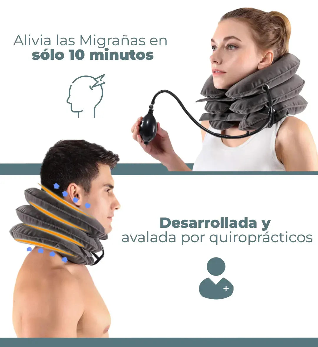 COLLAR INFLABLE DE TRACCIÓN CERVICAL Y CUELLO